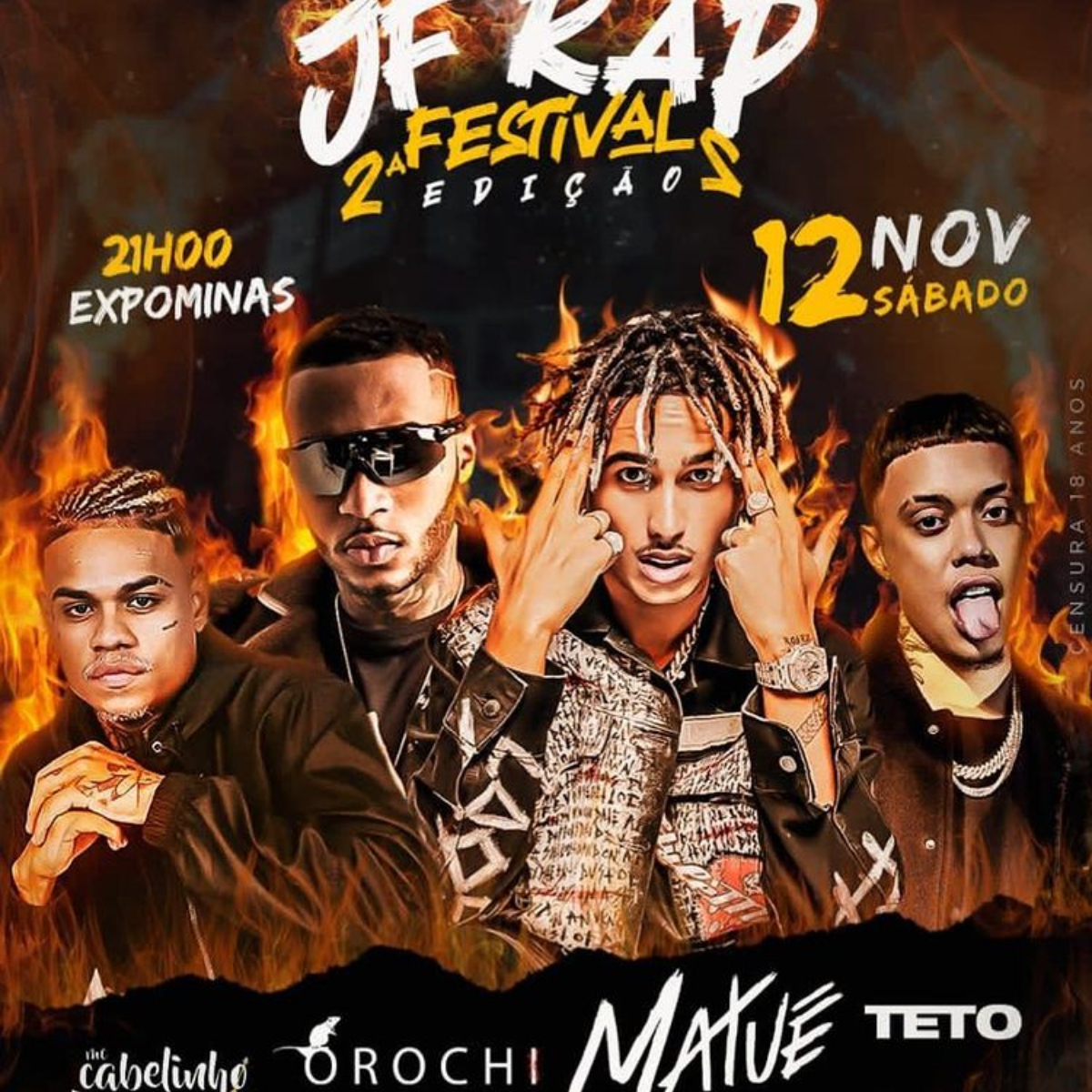 JF Rap Festival com Matuê, Teto e Orochi em Juiz de Fora (Foto: divulgação)